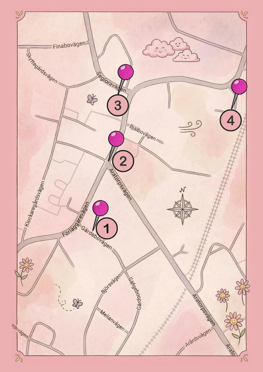 Karta över Girls Night i Fritsla