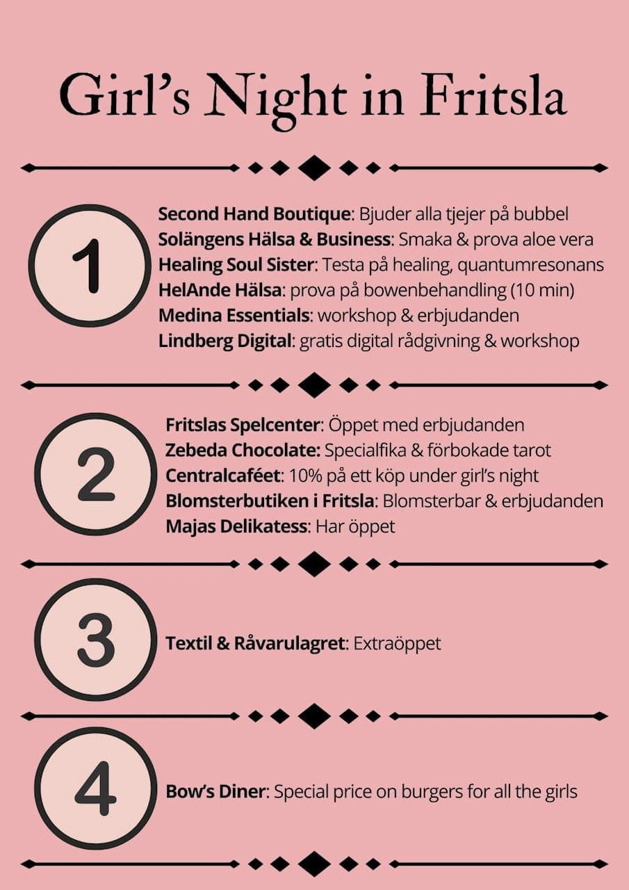 Butiksinfo Girls Night i Fritsla